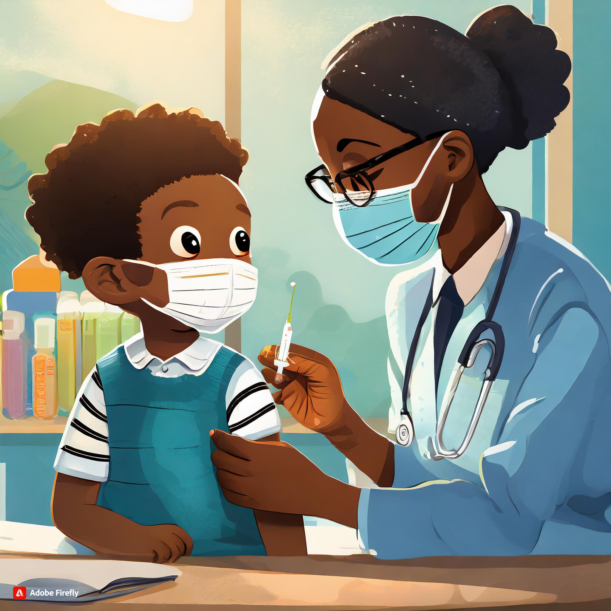 Firefly Create a graphic or artwork depicting a black baby receiving a measles vaccination or a heal.jpg